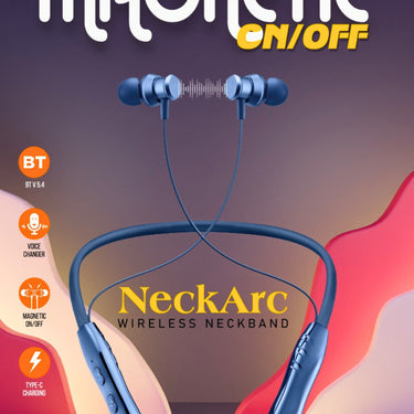 Vippo VBT-7657 Magnetic NeckArc Wireless Neckband Bluetooth 5.4 | Metallic Finish | OGdeal